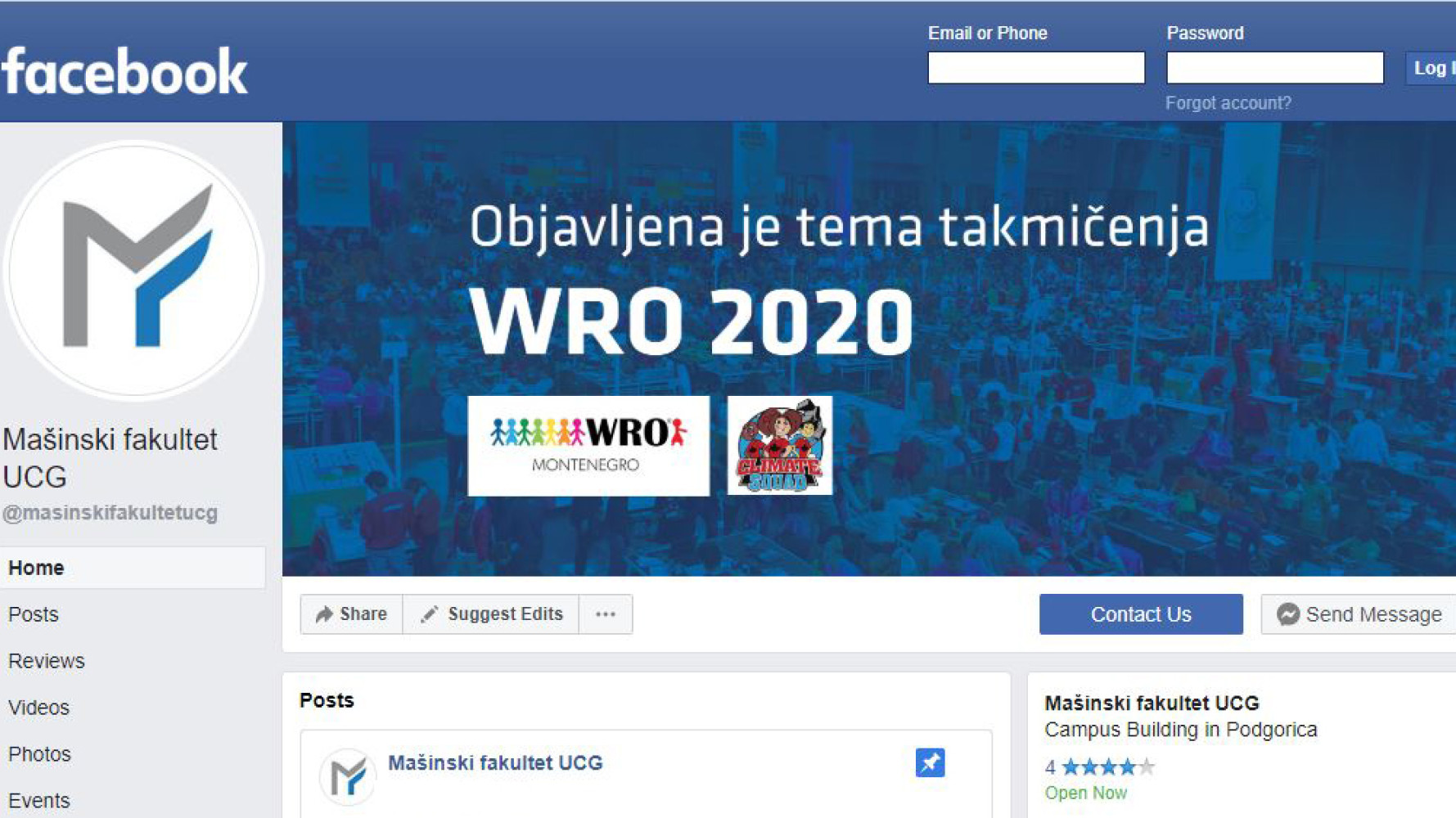 NOVA Facebook STRANICA MAŠINSKOG FAKULTETA U PODGORICI
 
 
 
 
 
 LINK